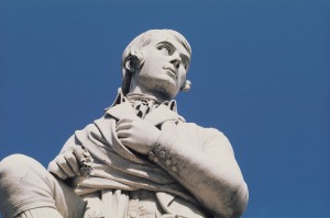 The statue of Robert Burns in Dumfries